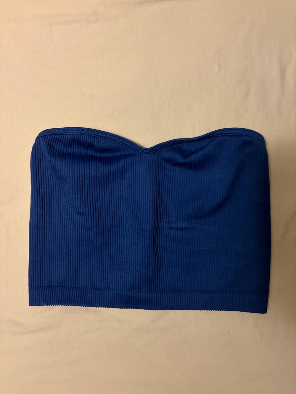 Dynamite Royal Blue Ribbed Strapless Tube Top